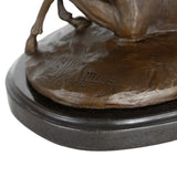 Reclining Bronze Deer Sculpture – Resting Stag Statue for Home & Office Decor