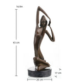 Art Deco-inspired abstract bronze sculpture of a kneeling female figure with flowing drapery. A refined decorative piece for modern and luxury interiors.
