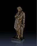 Full-length bronze statue of Ludwig van Beethoven, capturing his creative genius and strength. Handcrafted sculpture with marble base—ideal for collectors, musicians, and statement interiors.