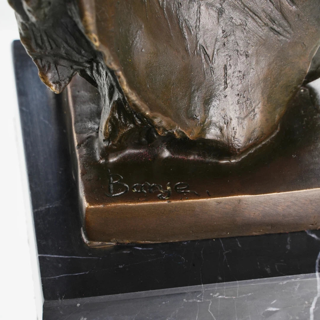 30cm/11.8" H |Powerful Lion Bronze Bust Statue-Symbol of Strength and Leadership|FDW-041