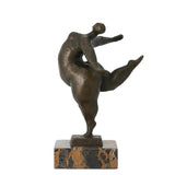 Handcrafted abstract bronze dancer sculpture symbolizing balance, freedom, and self-expression. A striking modern art piece for homes, offices, and collections.