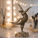 modern abstract bronze sculpture decor for home styling, elegant figurine for shelf and living room