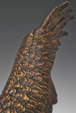 Eagle taking flight bronze sculpture with detailed feathers and marble base. Perfect wildlife statue for home decor, office, and collectors.