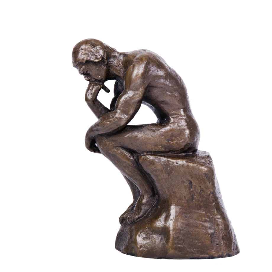 Realistic Rodin The Thinker bronze statue, high-end executive office decor, solid bronze philosophy sculpture.