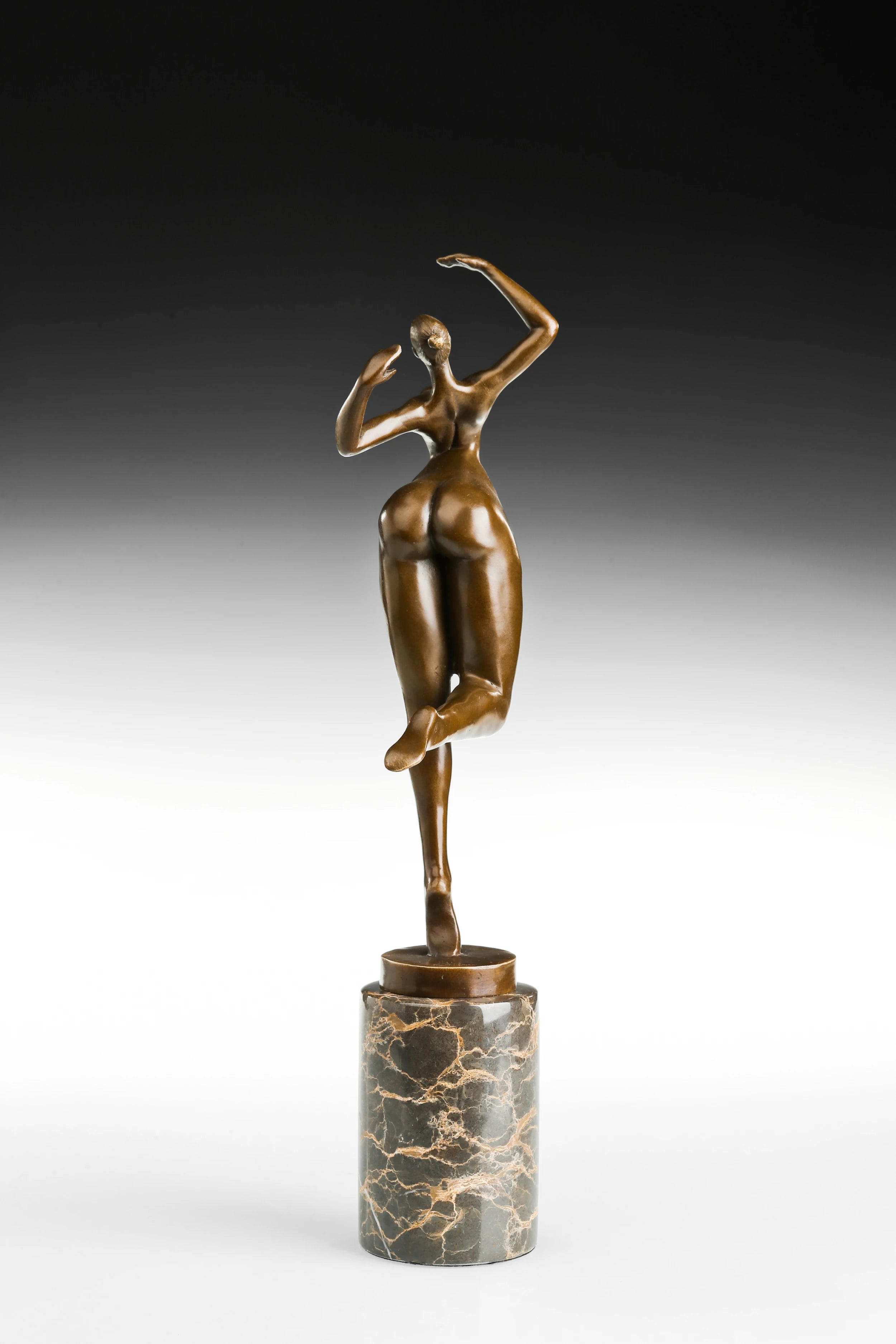 Abstract Female Dancer Bronze Sculpture rear view