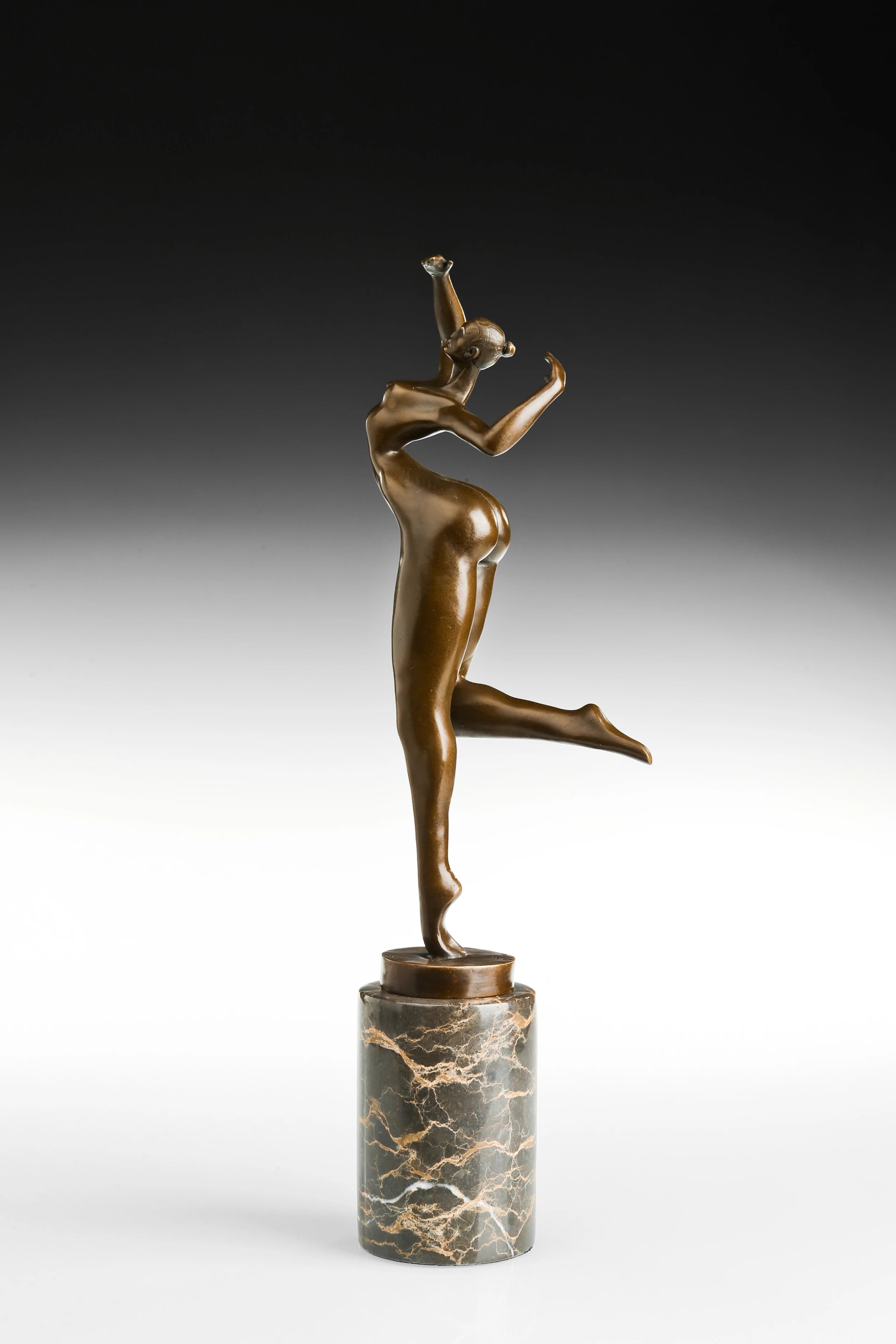 Abstract Female Dancer Bronze Sculpture side view