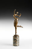 Abstract Female Dancer Bronze Sculpture three-quarter view
