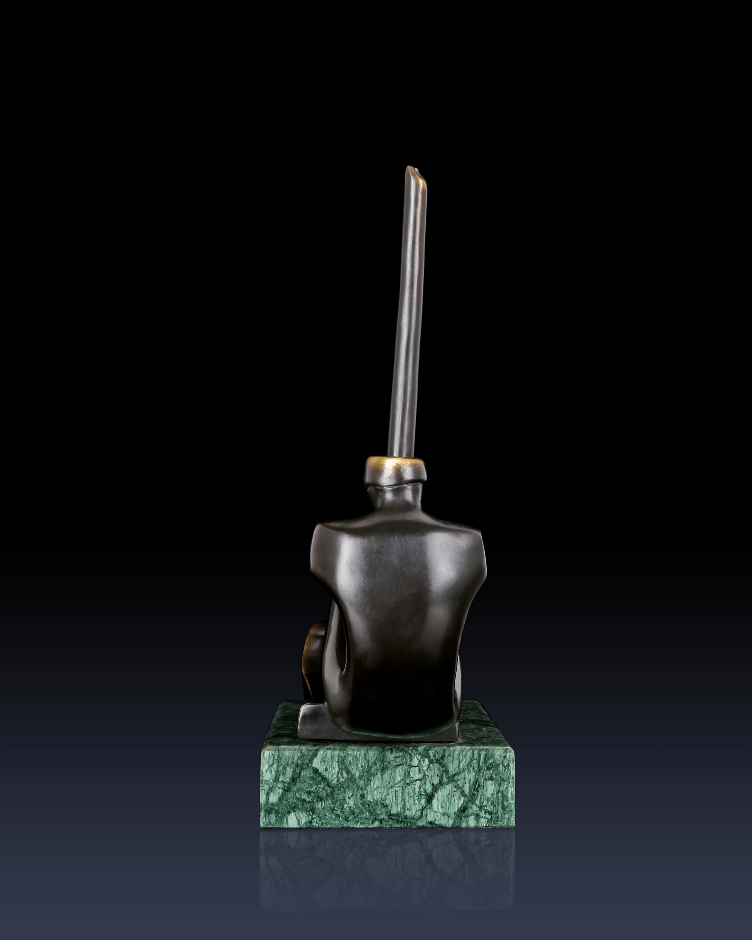 abstract bronze sailboat key holder sculpture with tall mast
