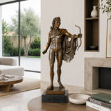 Apollo bronze statue displayed in a luxury classical interior