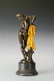 Back view of handcrafted Apollo bronze figure sculpture
