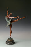 Arabesque Ballerina bronze sculpture front view