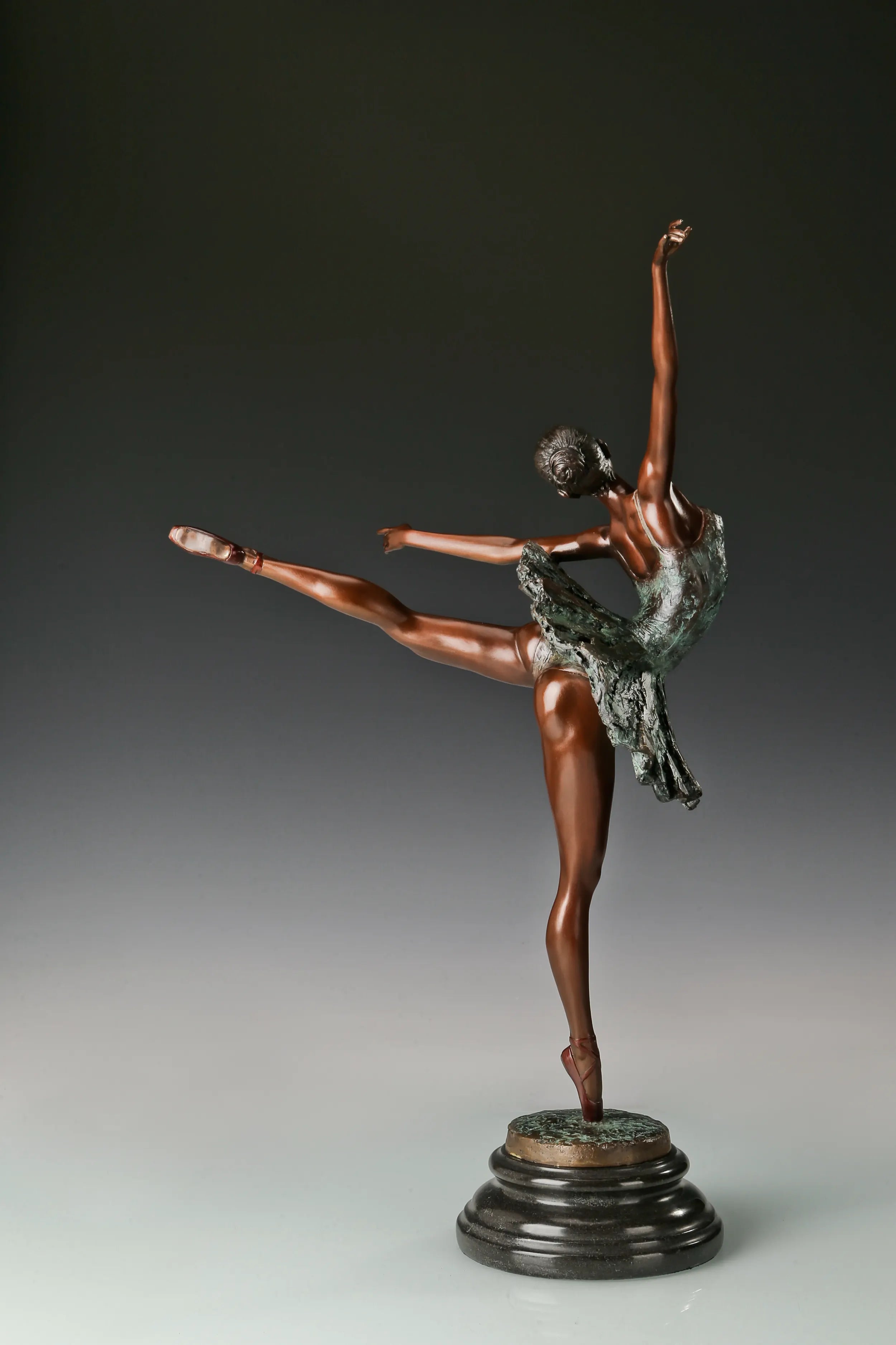 Arabesque Ballerina bronze sculpture alternate angle