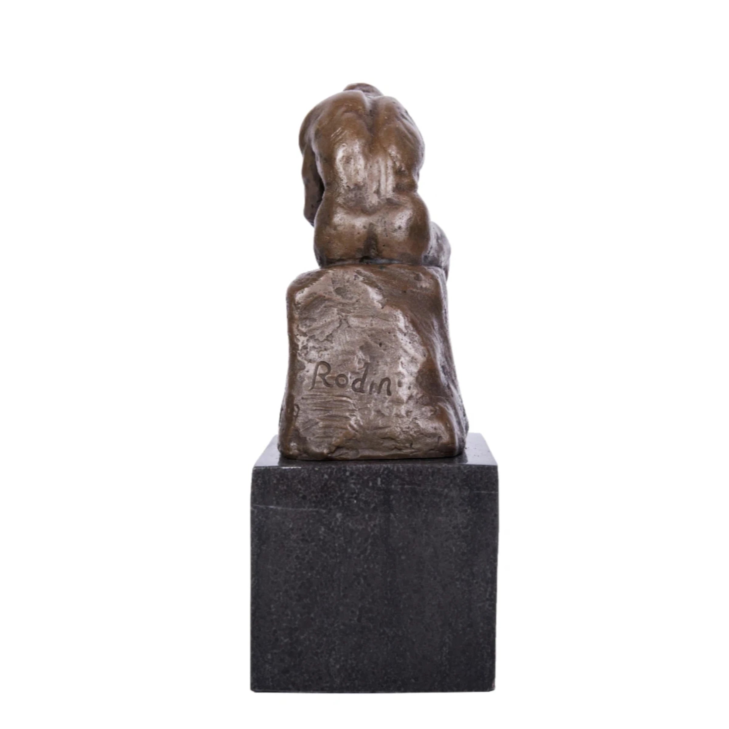 Bring timeless philosophy into your space with this handcrafted Thinker bronze sculpture.