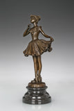 Ballerina Holding Her Dress bronze sculpture side view