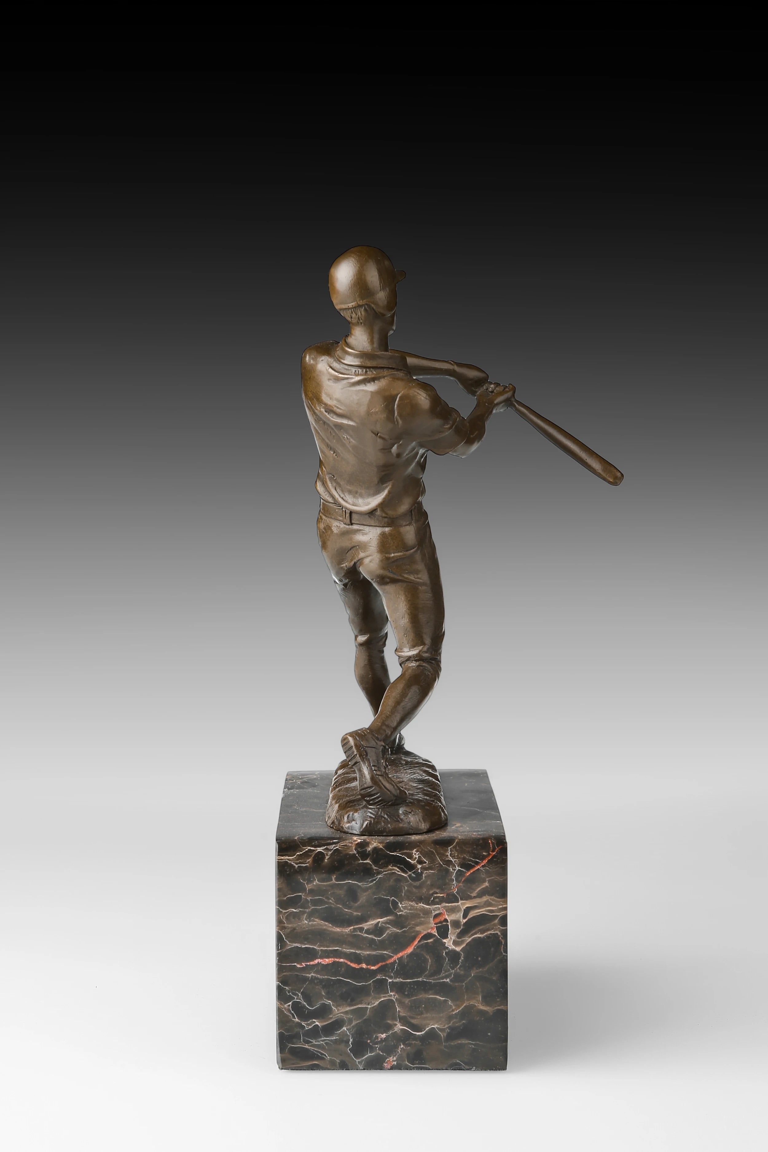 Baseball Batter Bronze Sculpture opposite angle