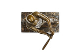 Baseball Batter Bronze Sculpture hand-applied patina detail