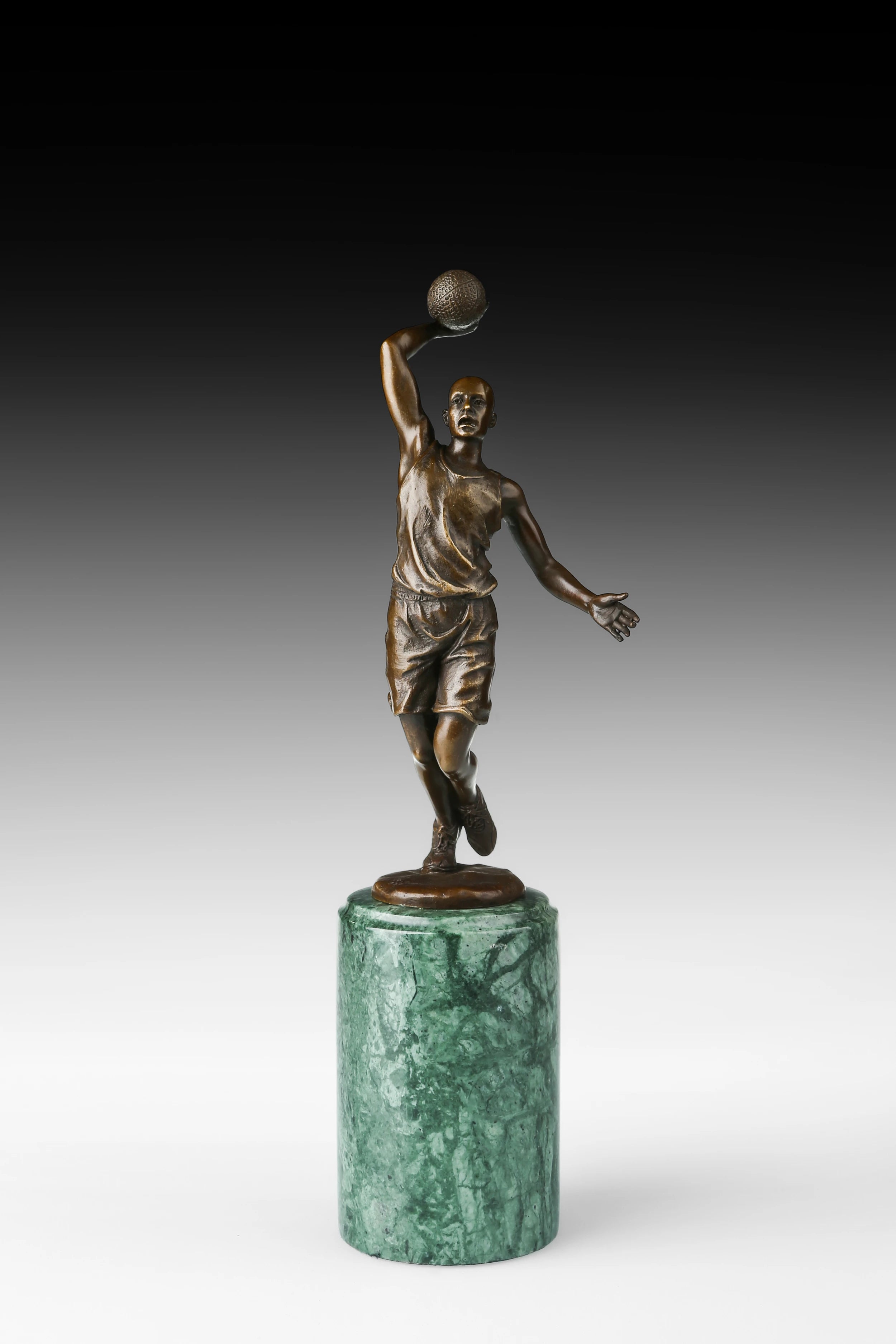 Basketball Shooter Bronze Sculpture front view