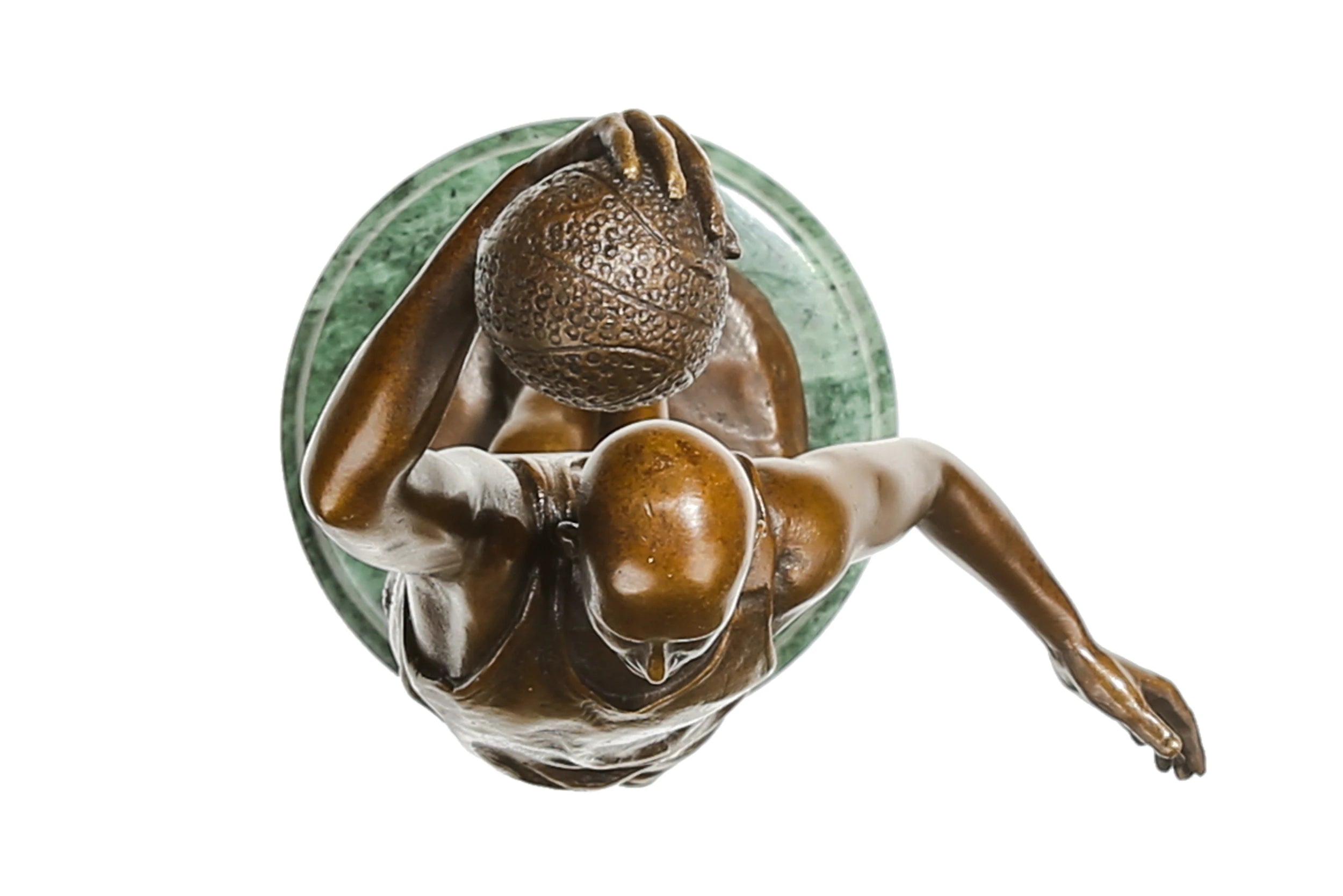 Basketball Shooter Bronze Sculpture hand-applied patina detail