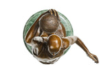 Basketball Shooter Bronze Sculpture hand-applied patina detail