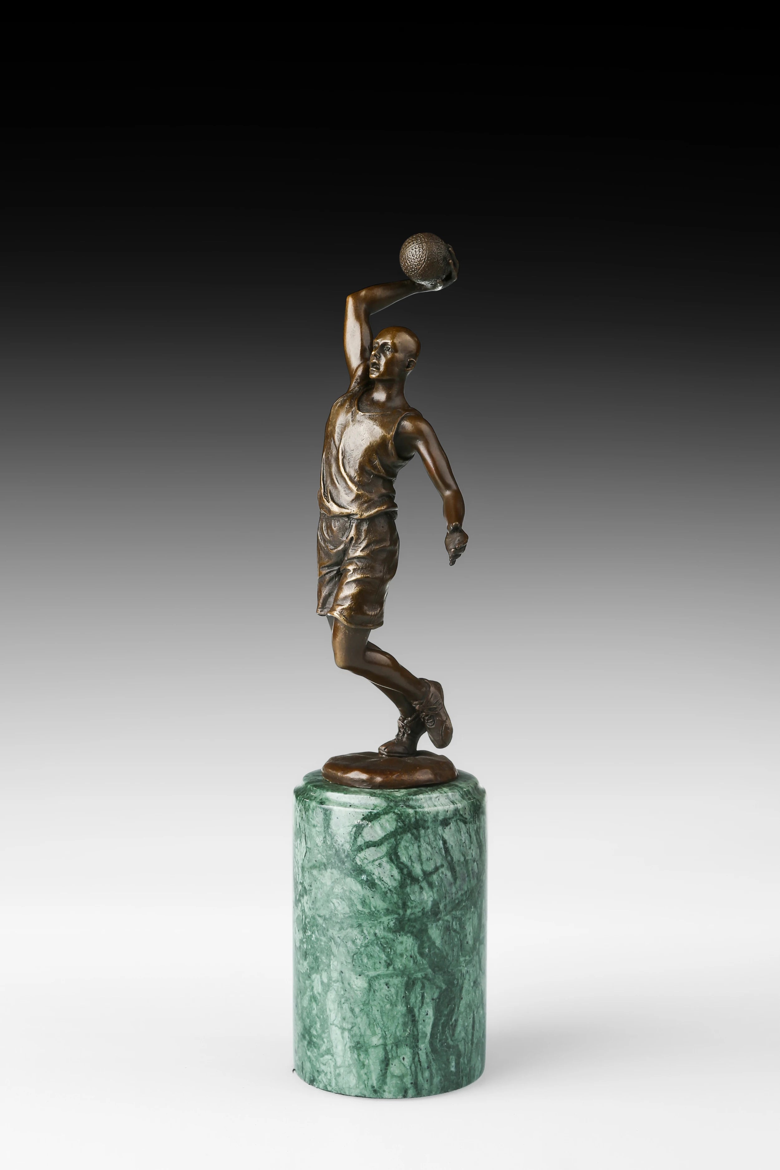 Basketball Shooter Bronze Sculpture three-quarter view