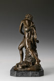 Left side view of Baroque David bronze sculpture by Bernini
