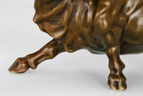 Close-up of the bronze bull's leg