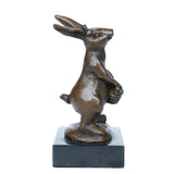 Right side view of handcrafted floral bunny sculpture with detailed ears and rounded form