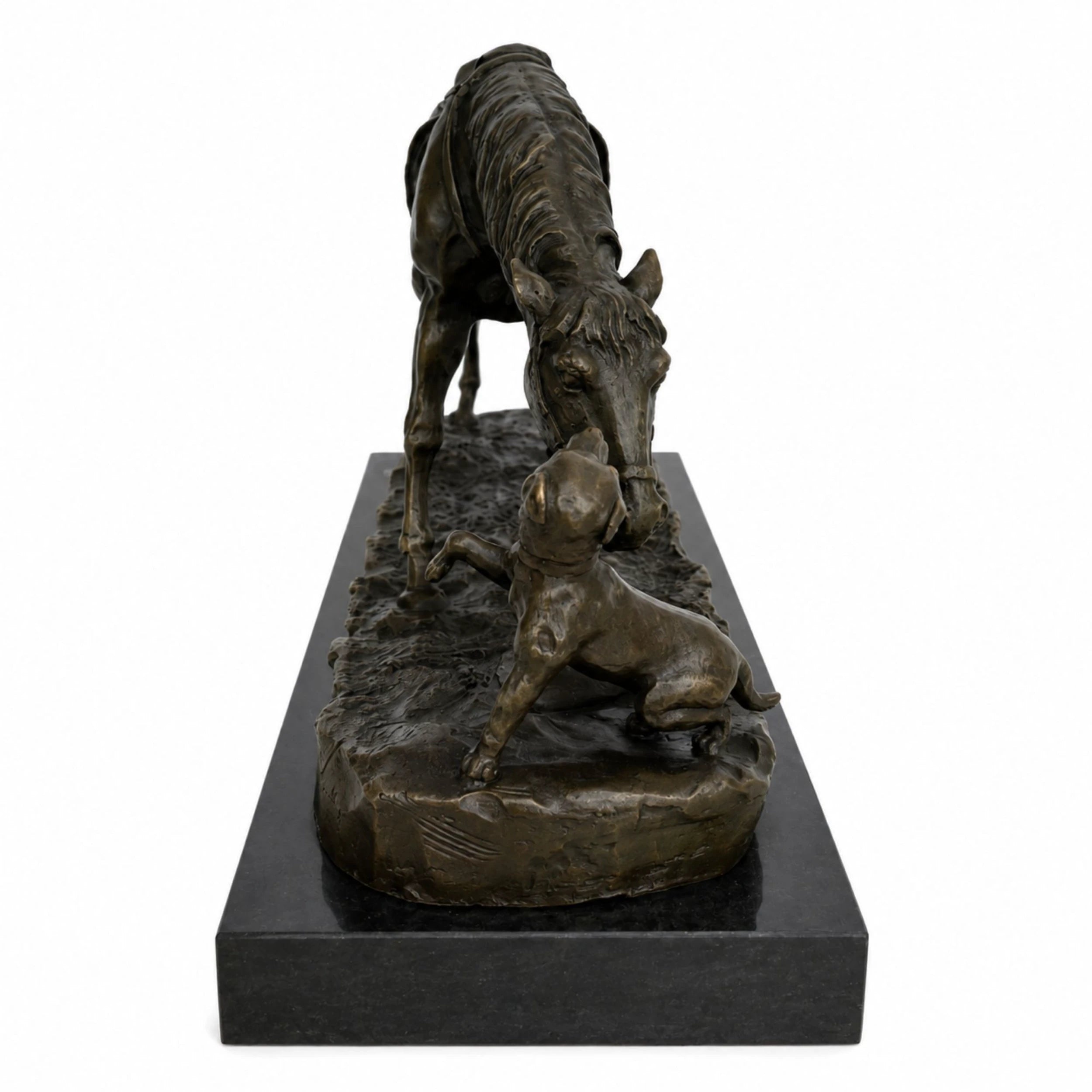 Close-up of horse and dog interaction symbolizing trust, loyalty, and companionship