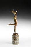 Celebrating Female Dancer Bronze Sculpture opposite angle