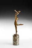 Celebrating Female Dancer Bronze Sculpture side view