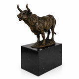 Charging Bull Bronze Sculpture on a clean white background
