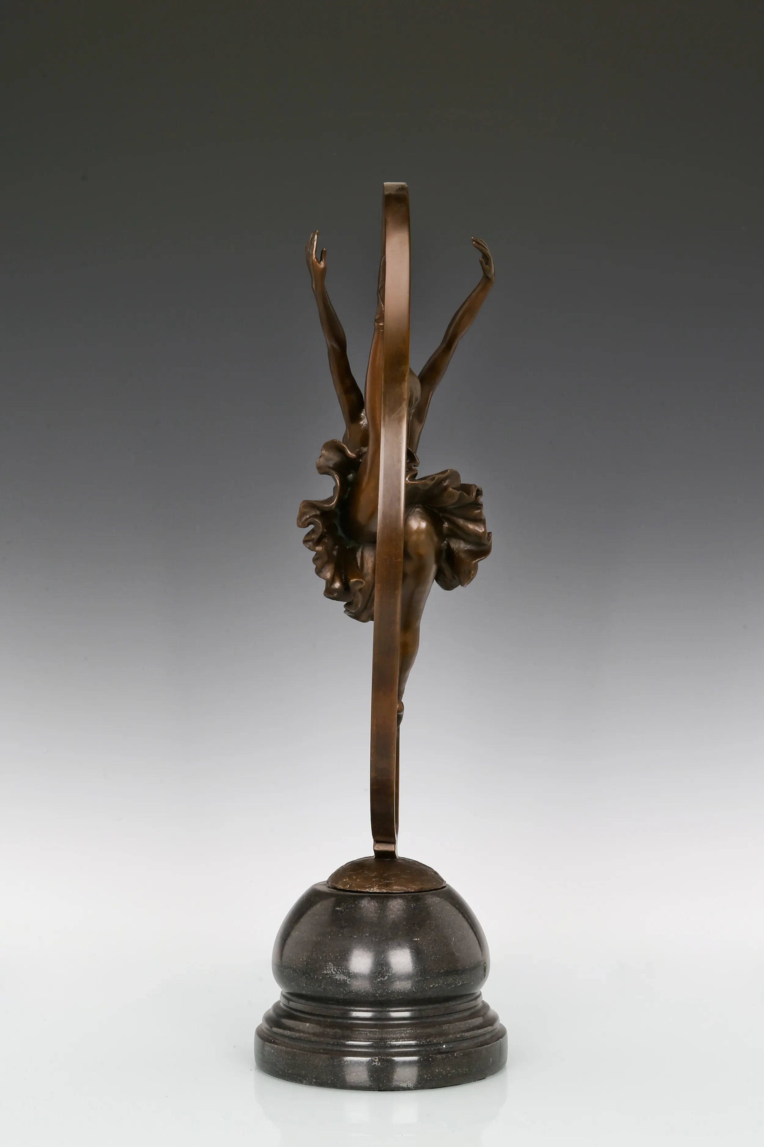 Circular Ballet Dancer bronze sculpture base detail