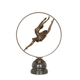 Circular Ballet Dancer bronze sculpture on a clean white background