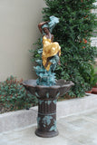 Classical bronze lady garden fountain statue with decorative basin for luxury courtyards and villas