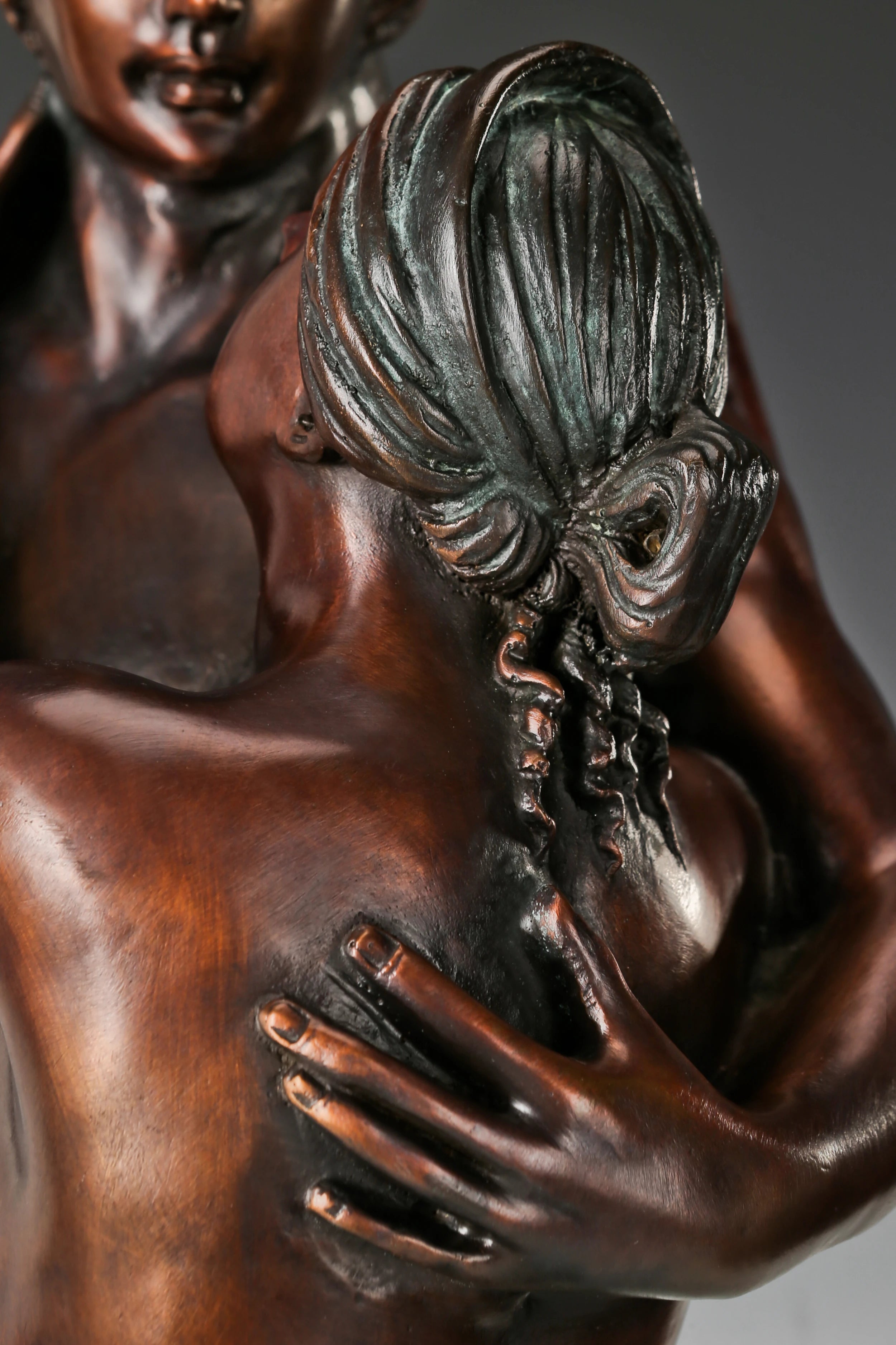 Classical Warrior Lovers Bronze Sculpture full product view