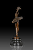 Classical Young Ballerina bronze sculpture patina detail