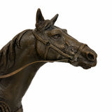 Cowboy on Horse Bronze Sculpture close-up detail