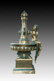 Handcrafted bronze seated drinking maiden fountain featuring an elegant classical female figure and decorative fountain basin. Ideal for luxury gardens, villas, courtyards, hotels, and landscape projects worldwide.