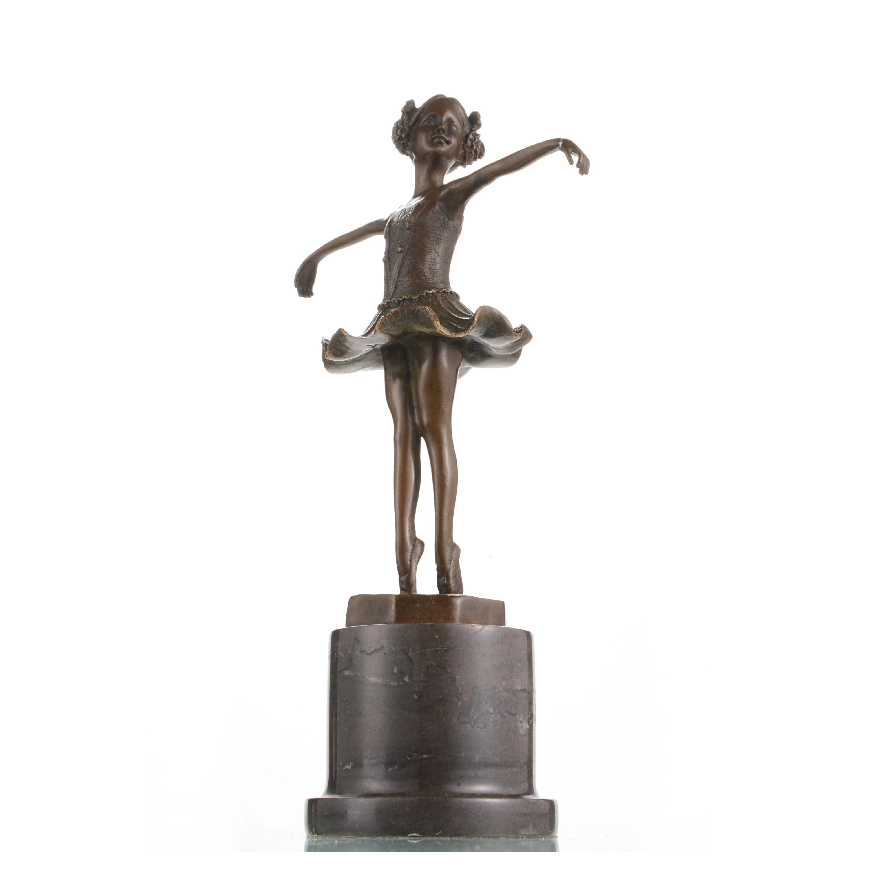 Elegant bronze ballerina sculpture capturing the beauty and grace of classical dance. A refined art statue perfect for home décor, collectors, and ballet lovers.