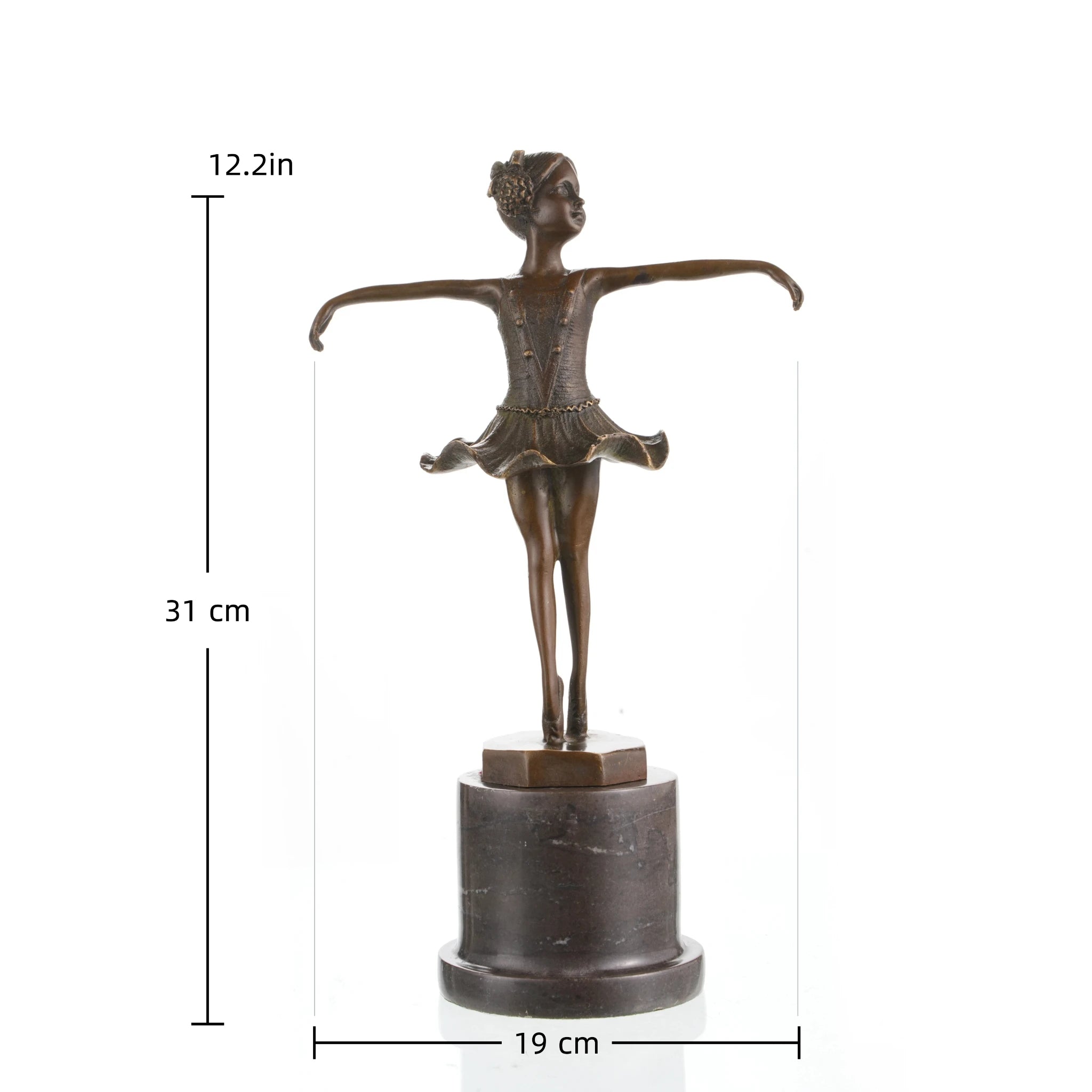 Elegant bronze ballerina sculpture capturing the beauty and grace of classical dance. A refined art statue perfect for home décor, collectors, and ballet lovers.