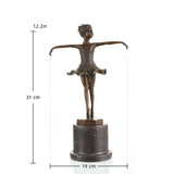 Elegant bronze ballerina sculpture capturing the beauty and grace of classical dance. A refined art statue perfect for home décor, collectors, and ballet lovers.