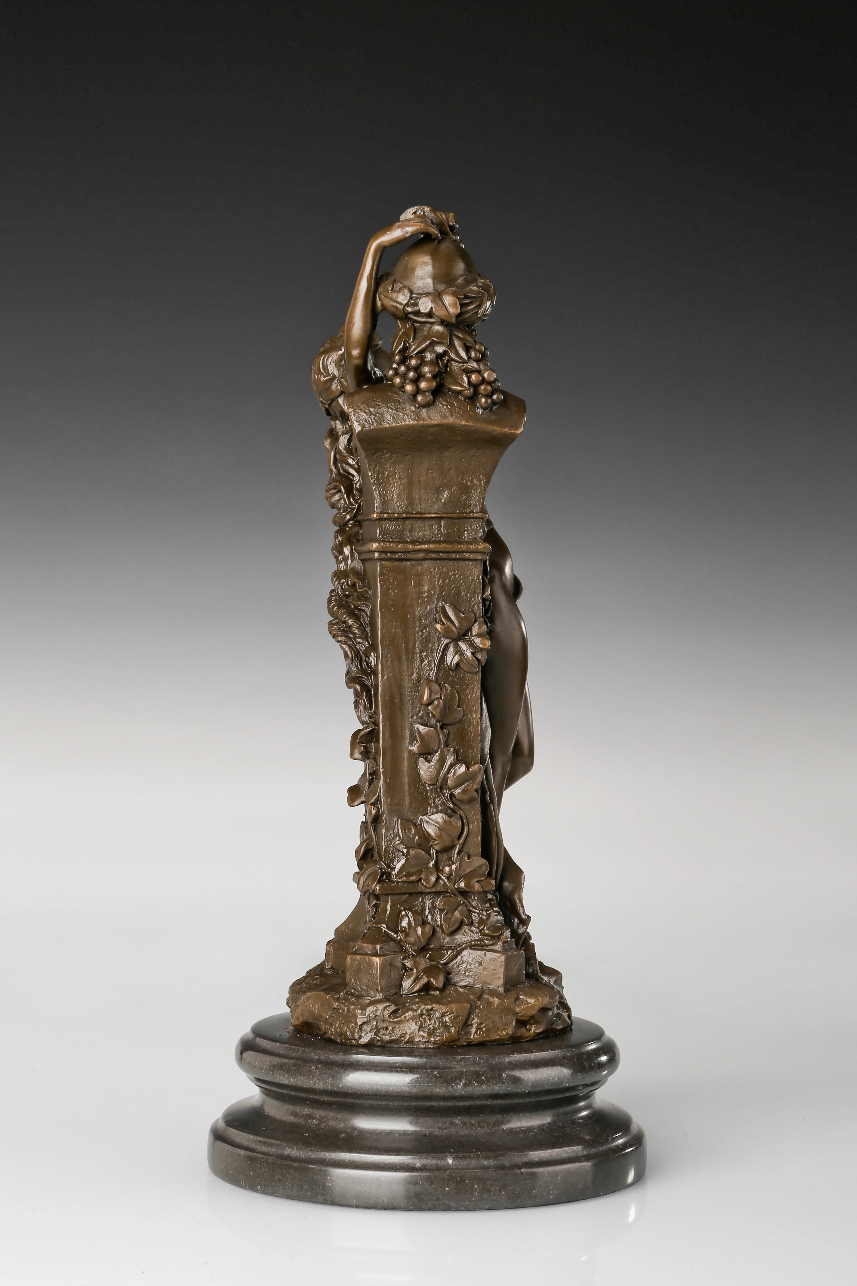 Dancing Women with Grapes Bronze Sculpture opposite angle