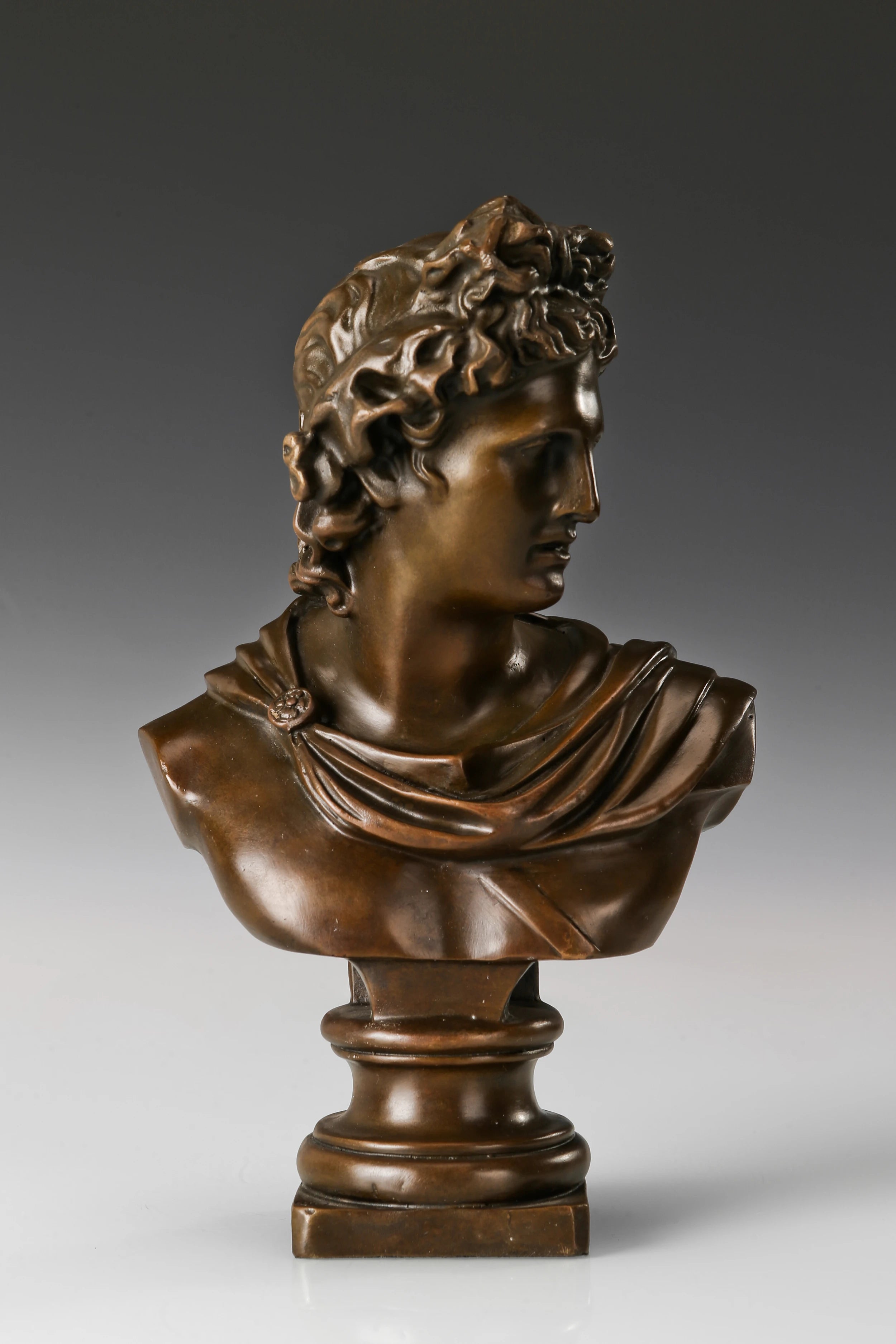 David bust bronze sculpture left front angle
