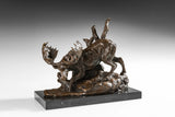 Descending Moose bronze sculpture alternate angle