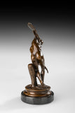Discus Thrower Bronze Sculpture opposite angle