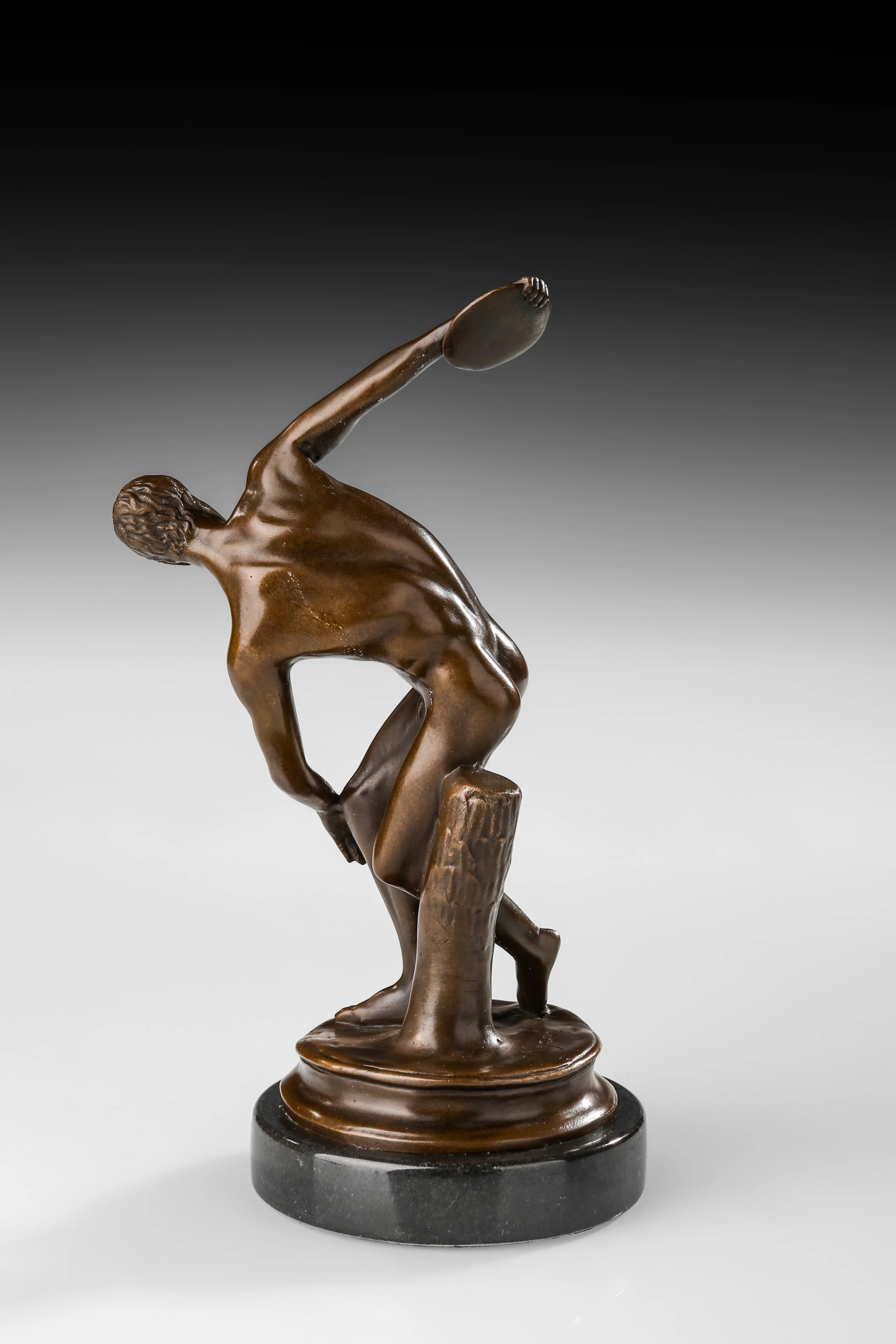 Discus Thrower Bronze Sculpture rear view