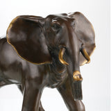 Handcrafted African elephant bronze sculpture crafted with lost-wax casting. A symbol of strength, wisdom, and prosperity—perfect for luxury home decor or art collections.