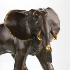 Handcrafted African elephant bronze sculpture crafted with lost-wax casting. A symbol of strength, wisdom, and prosperity—perfect for luxury home decor or art collections.