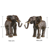 Elegant pair of bronze elephant statues crafted with lost-wax casting. Symbolizing harmony, strength, and prosperity—perfect for luxury home decor or art collections.
