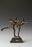 Figure Skating Pair Bronze Sculpture rear view